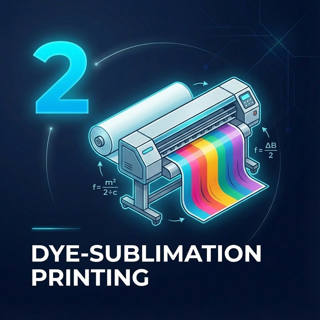 Step 2: Dye-Sublimation Printing - Vibrant, high-definition output printed directly onto fabric